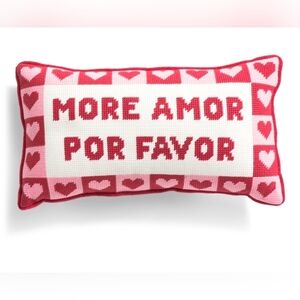 ❤️🔹️Bouffants & Broken Hearts 🔹️Heartfelt More Amor Needlepoint Accent Pillow